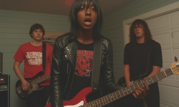 Band Performance with Red Guitar