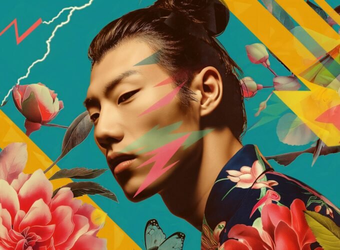 Surreal Floral Geometric Composite